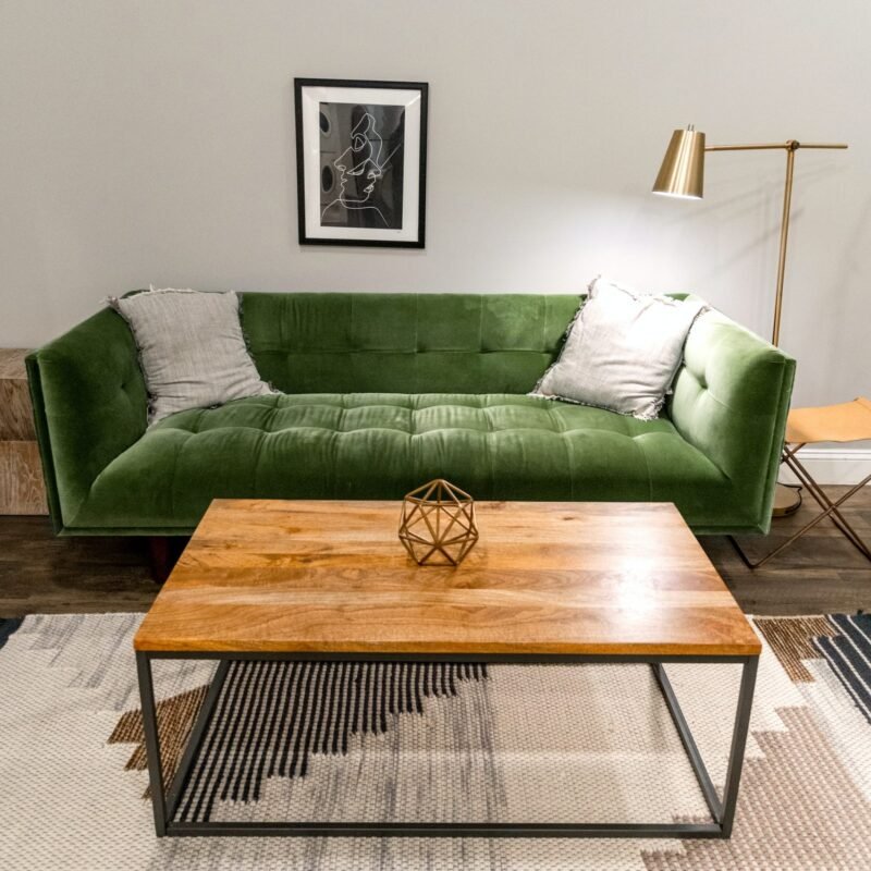 Metal frame coffee table